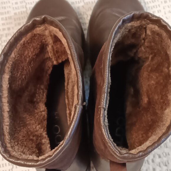 Aldo women's “Legisa” Buckle Motorcycle Fleece Chunky Mid-Calf Boots sz 10 - Picture 3 of 14